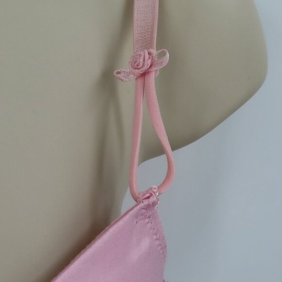 Dolce & Gabbana Womens 34B Solid Pink Satin Bow Coquette Bra Underwire Lined - Picture 5 of 16